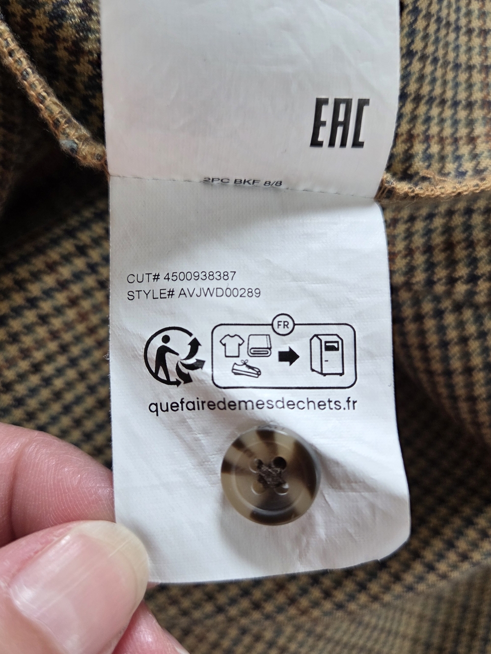 RVCA Houndstooth Plaid Button Up Collared Shirt Sress Brown Size S - Picture 10 of 11